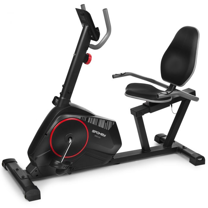 Bicicleta orizontal magnetica SPECUS, greutate volanta de 6 kg, rezistenta magnetica cu 8 niveluri de franare, greutate utilizator 120 kg